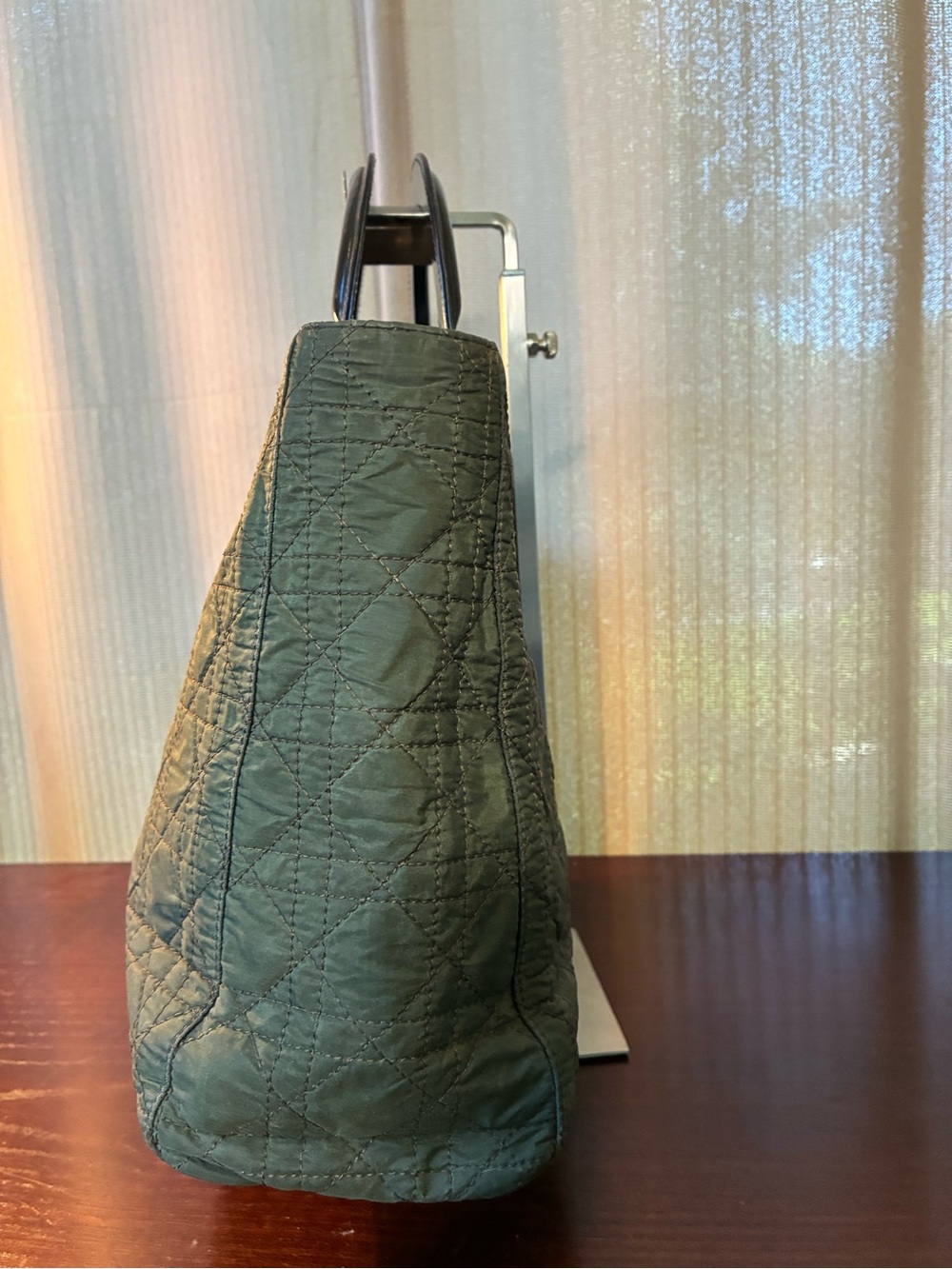 Dior Green Quilted Lady Dior Tote with Gold Hardware - Picture 3 of 11
